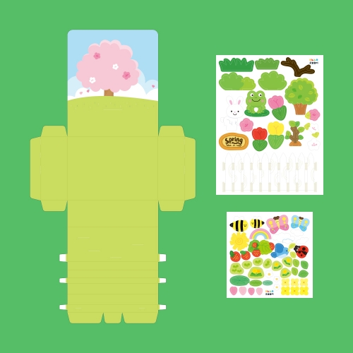 [오늘놀이] 봄동산 꾸미기(풍경/자연관찰/스티커, 도안 포함/KC인증)