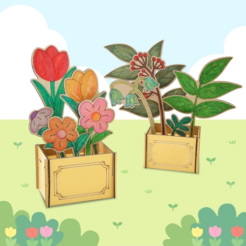 [오늘놀이] 꽃꽂이 화분 만들기(컬러링/자연환경/KC인증)