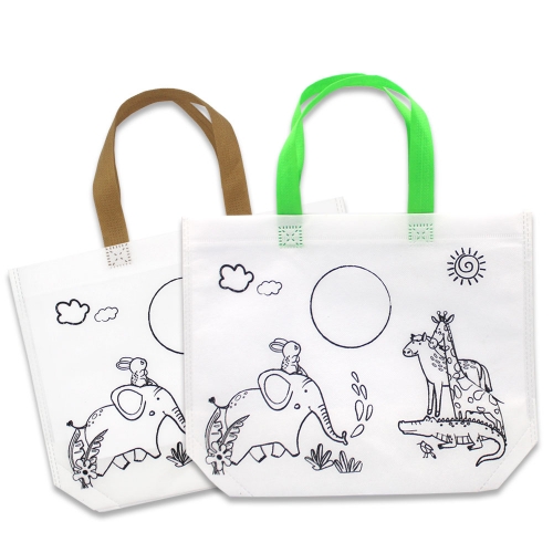 동물 색칠 부직포 가방 (10개세트)