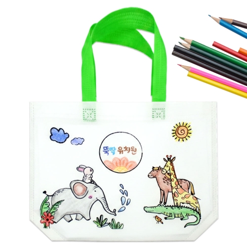 동물 색칠 부직포 가방 (10개세트)