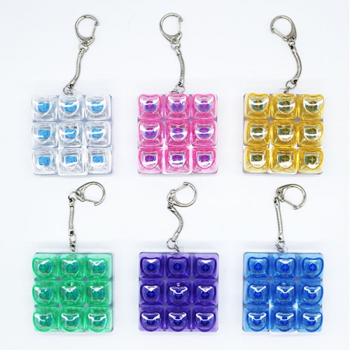 7000 불빛투명하트캡키링