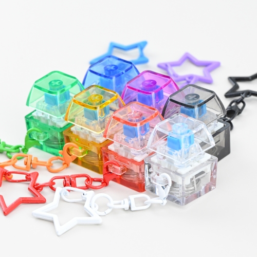 LED 1구 별 키캡 딸깍이 키링 7종 세트 키보드 열쇠고리 피젯토이