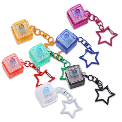 LED 1구 별 키캡 딸깍이 키링 7종 세트 키보드 열쇠고리 피젯토이