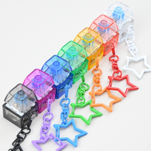 LED 1구 별 키캡 딸깍이 키링 7종 세트 키보드 열쇠고리 피젯토이