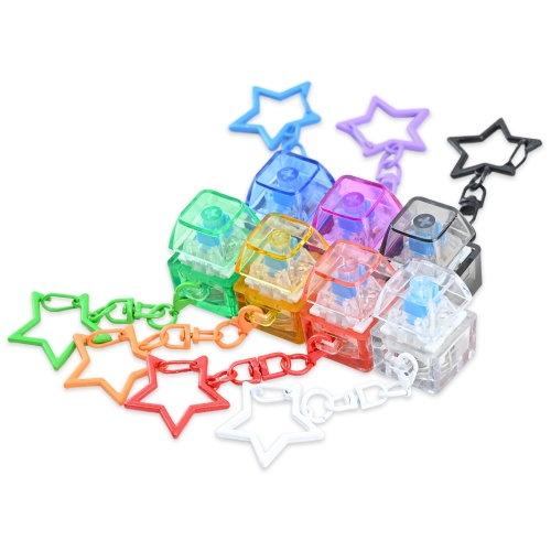 LED 1구 별 키캡 딸깍이 키링 7종 세트 키보드 열쇠고리 피젯토이