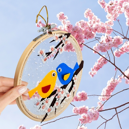 [탑키드] 봄꽃 새 전통 수틀 액자 만들기