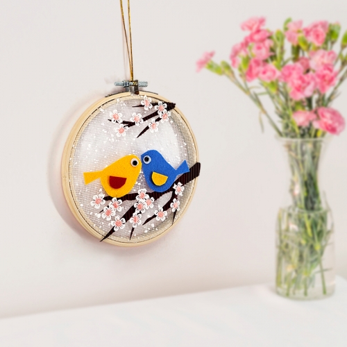 [탑키드] 봄꽃 새 전통 수틀 액자 만들기