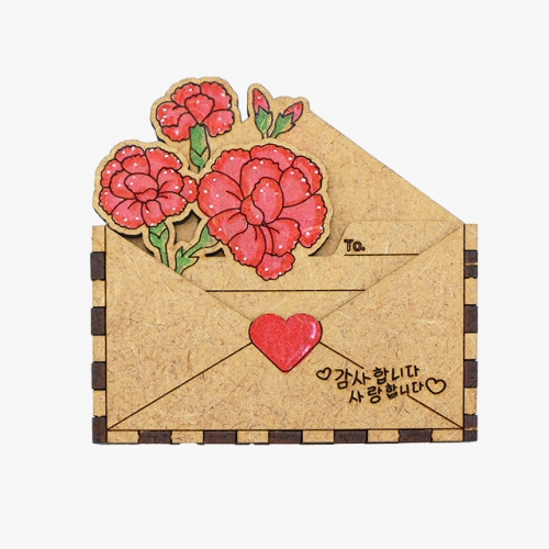 모또 나무 자석 카네이션 엽서