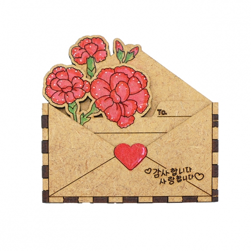 모또 나무 자석 카네이션 엽서