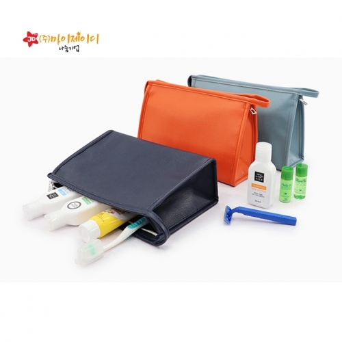 간편 휴대용 수납 파우치 인조가죽 하운드 모던 파우치(3색)