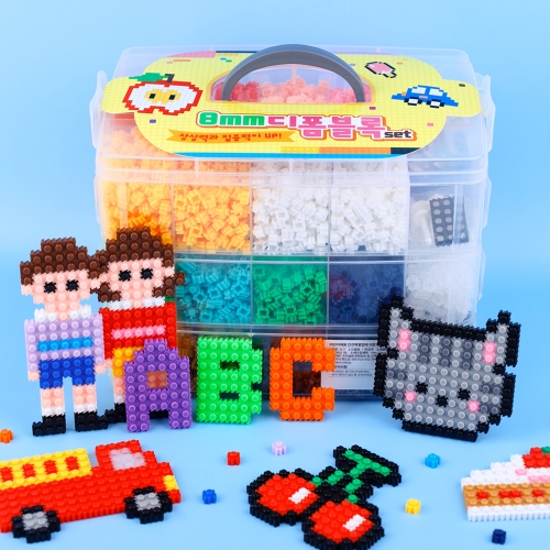 [오늘놀이] 8mm 디폼블록 대용량 세트 10,000pcs(24색/부자재 포함/KC인증)