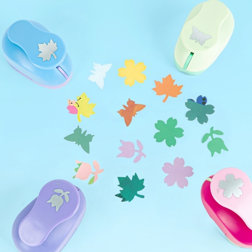 모양펀치(중) 4종세트(1333set)→(튤립+꽃잎+나뭇잎+나비)