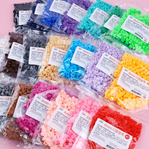 [오늘놀이] 8mm 디폼블록 소포장 300pcs(24색 택1/부자재 추가 구매/KC인증)