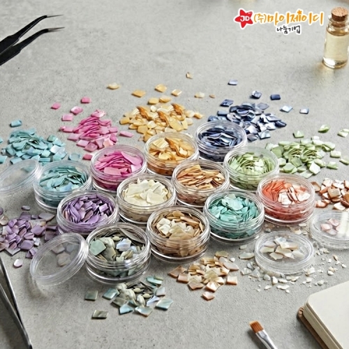 DIY 레진 네일 아트 전통 자개 만들기 대용량 천연자개 플레이크15g 12색(색상선택)
