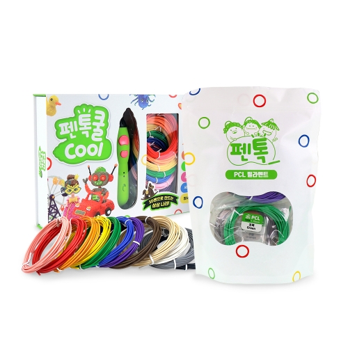 펜톡쿨 저온 3D펜+PCL 필라멘트 5m 12색 세트