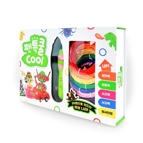 펜톡쿨 저온 3D펜+PCL 필라멘트 5m 12색 세트