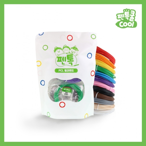 펜톡쿨 저온 3D펜+PCL 필라멘트 5m 12색 세트