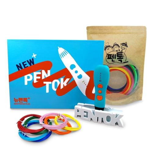 [펜톡] 3D펜 뉴펜톡 플러스 + PLA 필라멘트 5m 20색 패키지