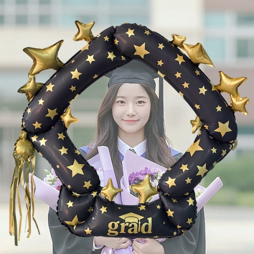 [파티붕붕]고급 프레임 학사모 은박풍선 / 초등학교 졸업 학사모 포토 프레임 풍선 졸업식 졸업사진 포토존
