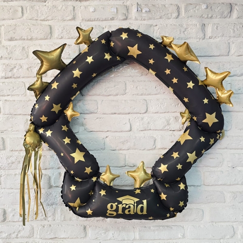 [파티붕붕]고급 프레임 학사모 은박풍선 / 초등학교 졸업 학사모 포토 프레임 풍선 졸업식 졸업사진 포토존