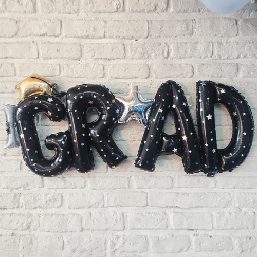 [파티붕붕]별빛반짝 GRAD 은박풍선 / 교회 학원 초등학교 졸업 그래드 스타 알파벳 은박풍선 졸업식 포토존