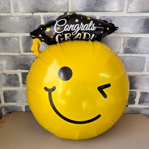 [파티붕붕]해피 졸업 이모션 은박풍선 / 졸업 스마일 학사모 풍선 졸업식 축하 이벤트 장식 소품