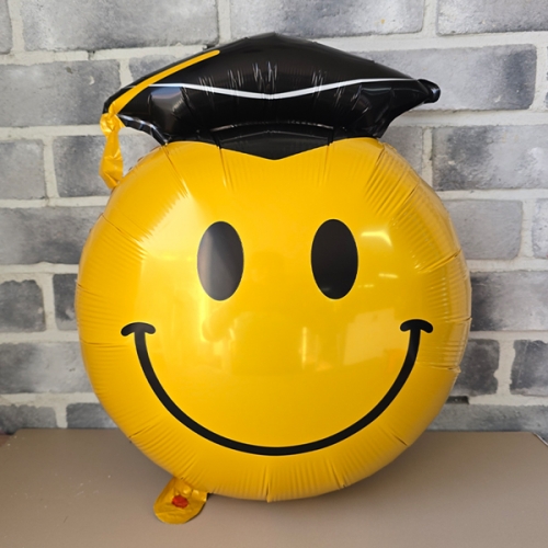[파티붕붕]해피 졸업 이모션 은박풍선 / 졸업 스마일 학사모 풍선 졸업식 축하 이벤트 장식 소품