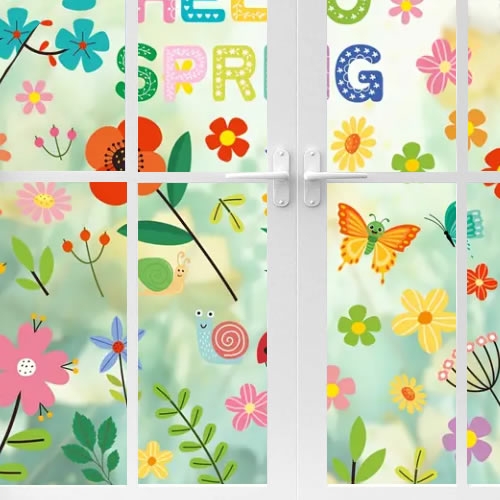 봄 꽃 창문 스티커(9장 1세트)