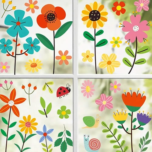 봄 꽃 창문 스티커(9장 1세트)