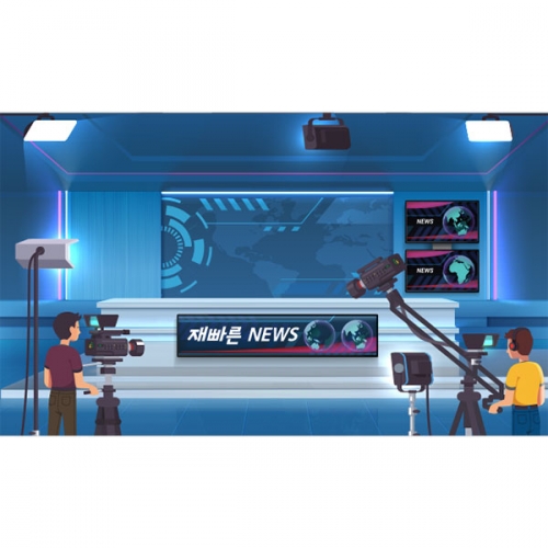 [파티붕붕] D3251 방송국 현수막 / 도어린이집 유치원 뉴스 스튜디오 앵커 역할 직업 체험 놀이 포토존