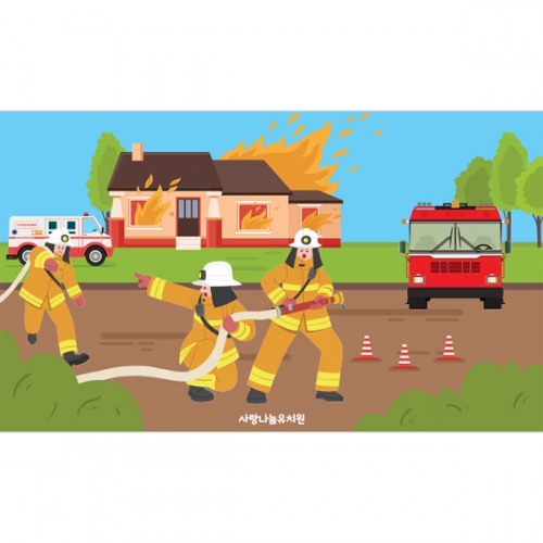 [파티붕붕] D3024 현수막 / 소방 현수막 유치원 어린이집 화재 불끄기 배경 포토존