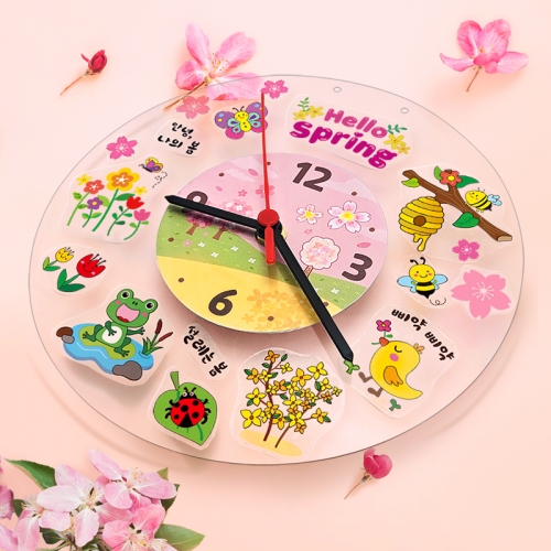 [탑키드] 스티커로 꾸미는 봄 투명 시계 만들기