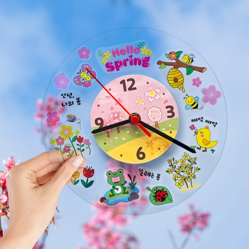 [탑키드] 스티커로 꾸미는 봄 투명 시계 만들기