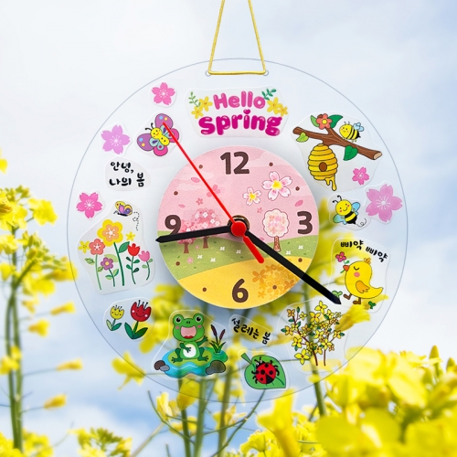 [탑키드] 스티커로 꾸미는 봄 투명 시계 만들기