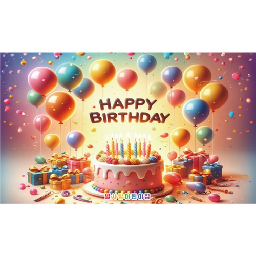 [파티붕붕] D6805 생일축하 배경 현수막 / 어린이집 유치원 생일 현수막 기념일 이벤트 플랜카드