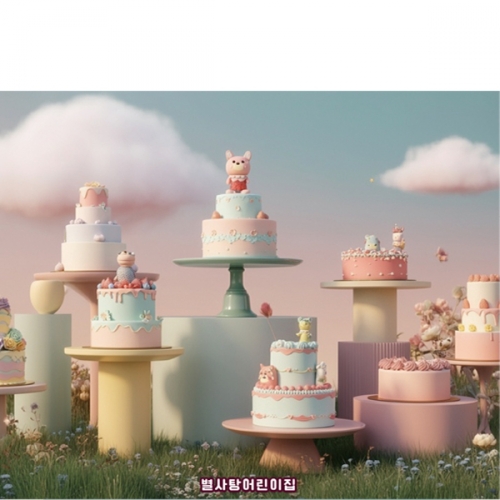 [파티붕붕] D6806 현수막 / 유치원 생일 현수막 어린이집 생일축하 케이크 포토존