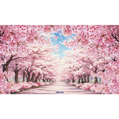 [파티붕붕] D6835 현수막 / 어린이집 유치원 벚꽃 길 현수막 봄 포토존 제작
