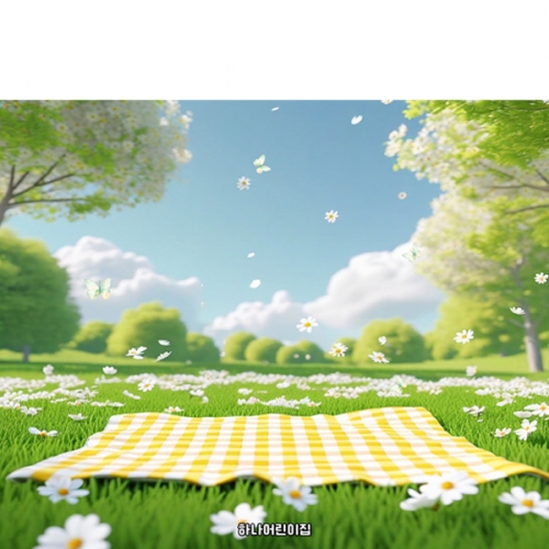 [파티붕붕] D6896 현수막 / 유치원 어린이집 봄 소풍 현수막 데이지 꽃 배경 포토존 제작