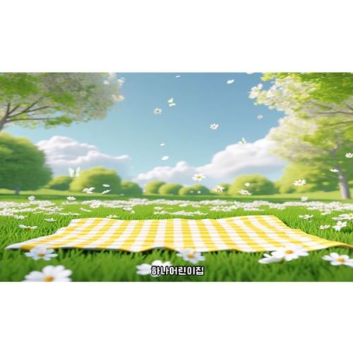 [파티붕붕] D6896 현수막 / 유치원 어린이집 봄 소풍 현수막 데이지 꽃 배경 포토존 제작