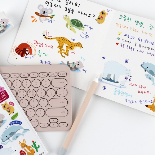 메이크문구 멸종위기동물 유광스티커