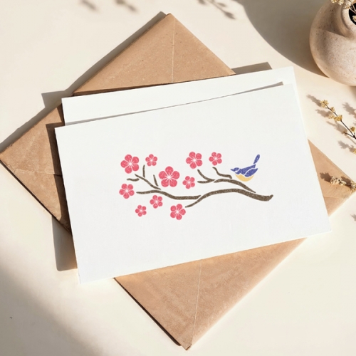 우돌아트 스텐실 도안 2396 우리나라 전통 사군자 매화 (중)