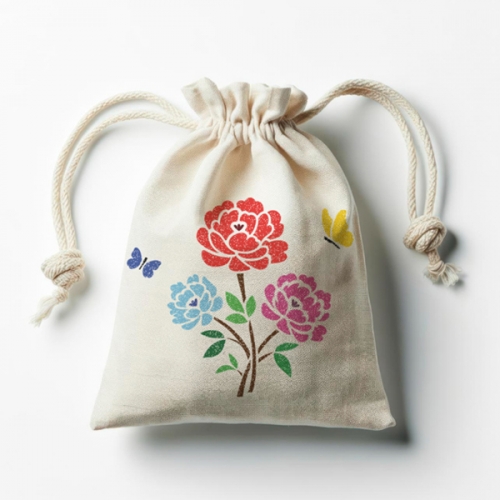 우돌아트 스텐실 도안 2403 우리나라 전통 민화 모란도 (중)