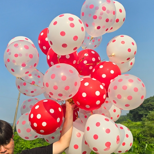[파티붕붕] 12인치 도트풍선 (10개) / 12인치 파티 데코 풍선 이벤트 행사장식 포토존꾸미기