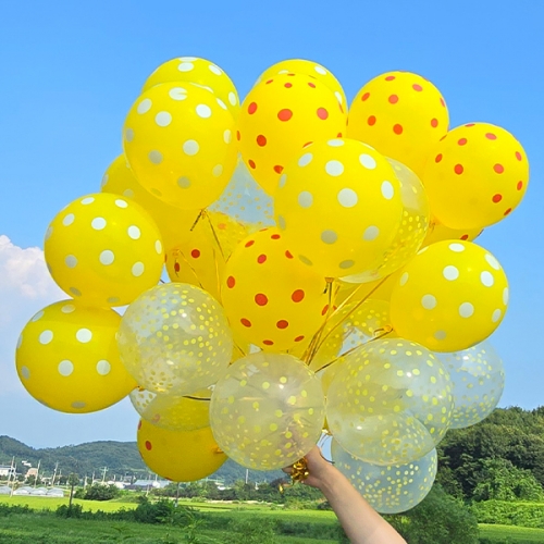 [파티붕붕] 12인치 도트풍선 (10개) / 12인치 파티 데코 풍선 이벤트 행사장식 포토존꾸미기