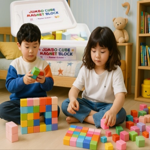 [두손] 점보큐브마그넷블럭(파스텔162pcs)
