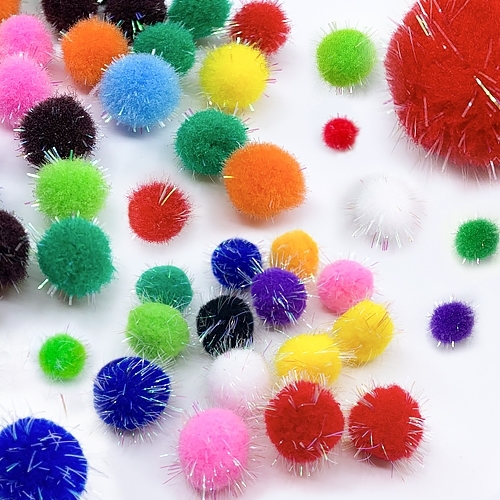 [대원피앤피] 반짝 단색 뿅뿅이 혼합(10종 택1/솜방울/폼폼이)