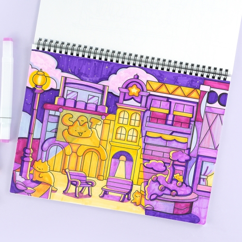 고양이 쉬운 컬러드로잉