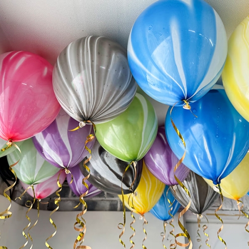 [파티붕붕] 마블풍선 (10개) / 12인치 헬륨 효과 생일 파티풍선 포토존 데코 장식