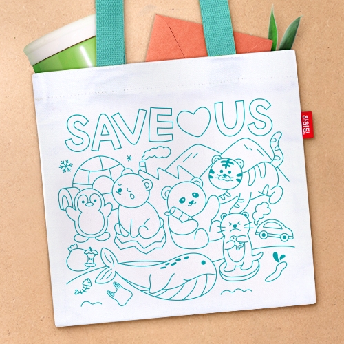 [하하당] 멸종위기동물 미니 에코백