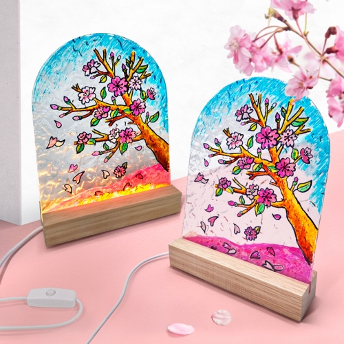 [탑키드] LED 봄 벚꽃나무 아크릴 무드등 만들기(원목 받침)